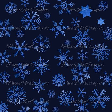 Blue Glitter Snowflakes Clipart Winter Clipart Nature Etsy