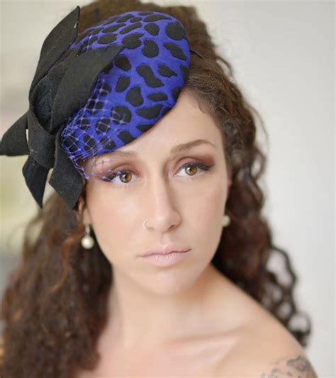 Purple Black Fascinator Hat With Veil Where Is The Cat