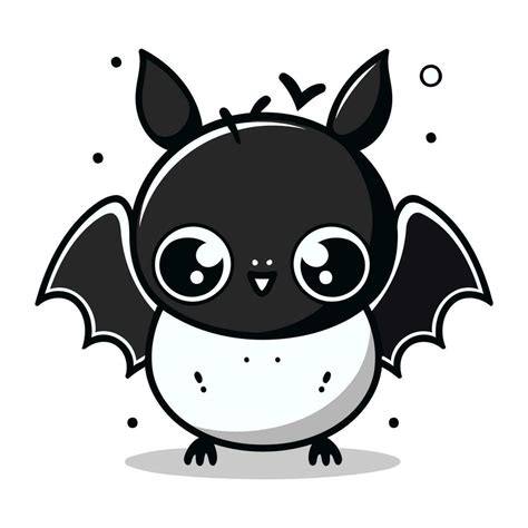 Cute Cartoon Bat Vector Illustration Isolated On A White Background