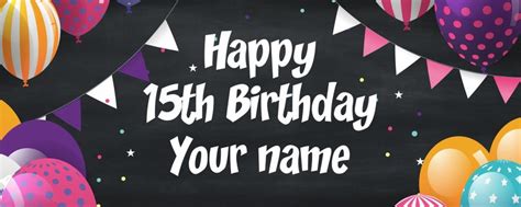 Happy 15th Birthday Banner Custom Banner Birthday Custom Etsy