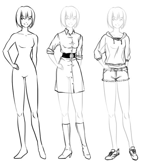 female anime body template