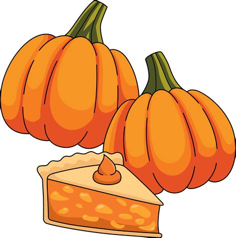 Thanksgiving Pumpkin Pie Cartoon Colored Clipart 8209055 Vector Art At