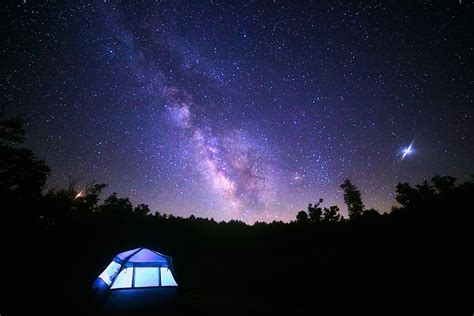 Hd Wallpaper White Dome Tent Starry Sky Camping Night Star Space