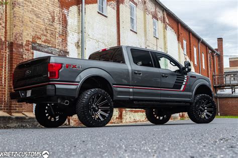 Lifted Ford F With Inch Rough Country Lift Kit And Fuel Contra Wheels Krietz Auto