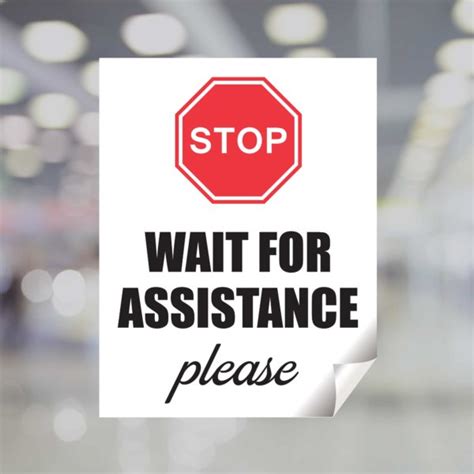 Stop Wait For Assistance Please Window Decal Plum Grove
