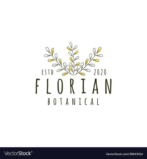 Florian Botanical Beautiful Minimalist Logo Vector Image