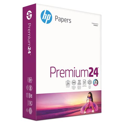 Hp Premium24 Printer Paper 100 Bright 24lb 85 X 11 Ultra White