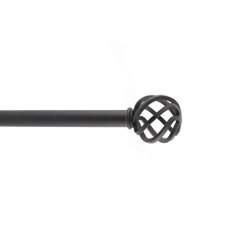 Industrial farmhouse rustic window curtain rod. Shop Signature 115-in to 165-in Black Iron Curtain Rod Set ...