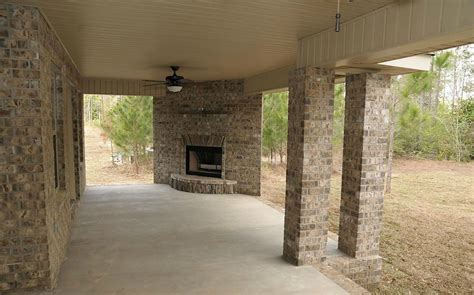 Outdoor Fireplace Under Covered Patio Builders Near Me Home Porch