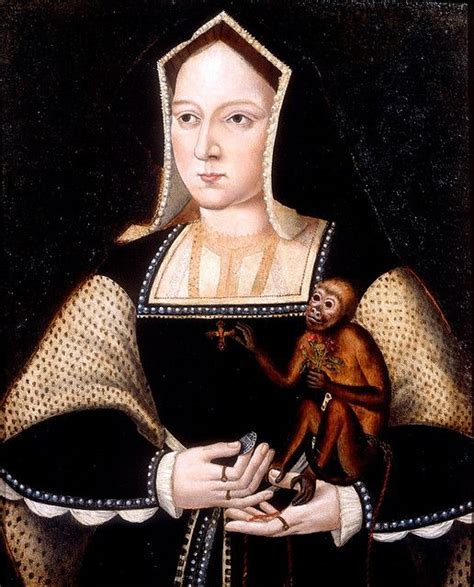 Catherine Of Aragon Queen Of England With Her Pet Monkey Catherine