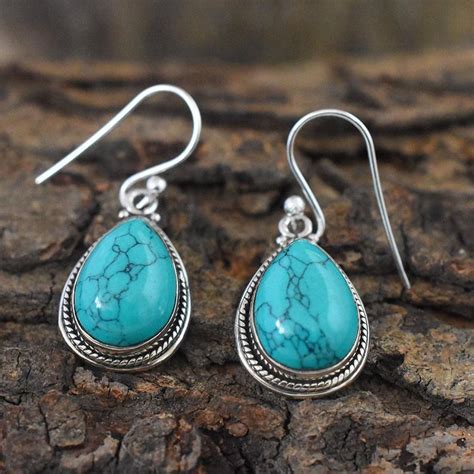 Amazing Aaa Quality Turquoise Earrings Solid Sterling Silver