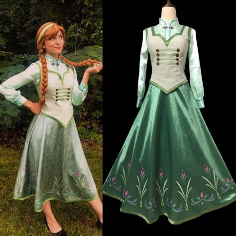 P380 Cosplay Frozen Anna Princess Costume Women Full Set Shirtcorsetskirt