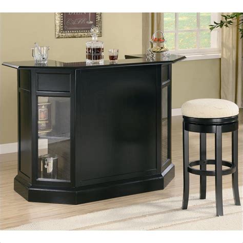 Coaster Inwood Contemporary Home Bar In Black Home Bar Counter Home