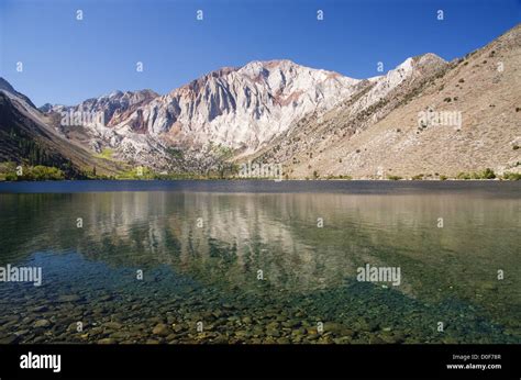 Laurel Mountain Reflected In Convict Lake In The Sierra Nevada Stock
