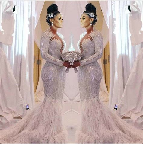 keyshia ka oir bridal gowns mermaid beaded lace wedding dress wedding dress with feathers