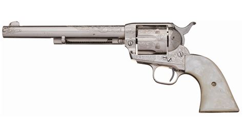 Engraved Colt First Generation Single Action Army Revolver Rock