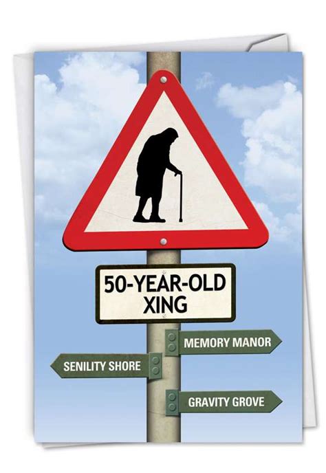 Hinges, hinge pins, sweeps and other parts for storm doors. 50 Year Old Crossing Funny Birthday Greeting Card