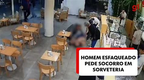 Vídeo mostra argentino pedindo socorro em sorveteria após ser esfaqueado em assalto Mundo G