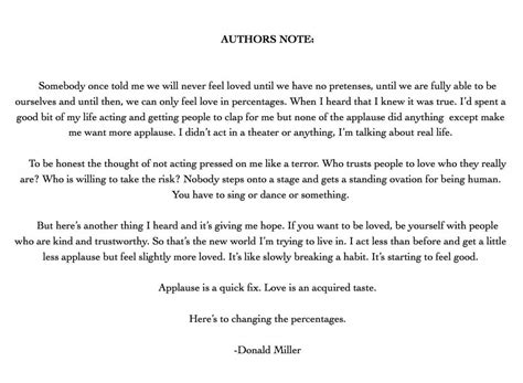 Donald Miller On Twitter Heres The Authors Note For My Forthcoming