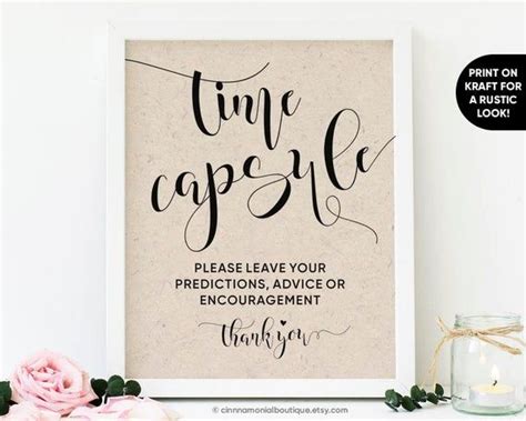 Time Capsule Sign Printable Time Capsule Cards For First Etsy