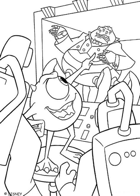 Mike monsters inc coloring book. Waternoose and mike coloring pages - Hellokids.com