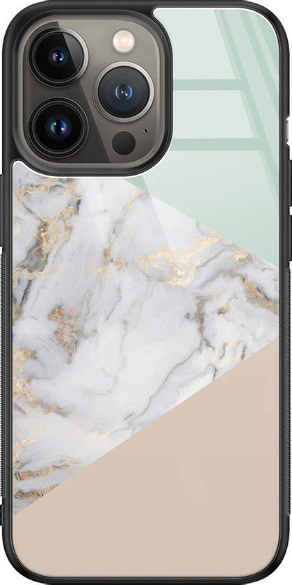 Apple Iphone 13 Pro Max Case Glass Marble Pastel Mix Hard Case