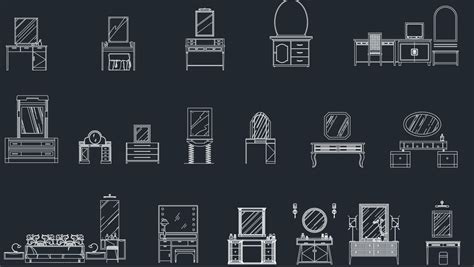 Dressing Tables Free Cad Block And Autocad Drawing