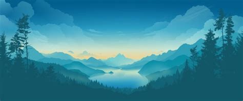 Download 2560x1440 Flat Landscape Lake Valley Mountains Scenic Sky