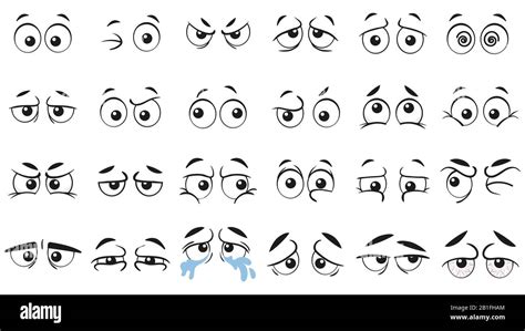 Funny Cartoon Eyes Human Eye Angry And Happy Facial Eyes Expressions