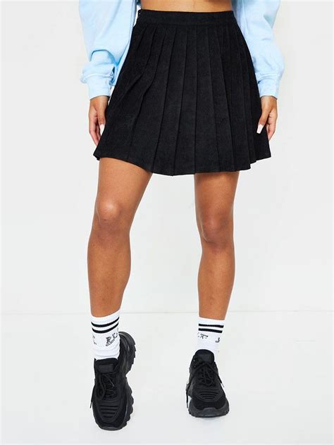 Black Cord Pleated Skater Skirt 6m Khaki Skater Skirt Mini
