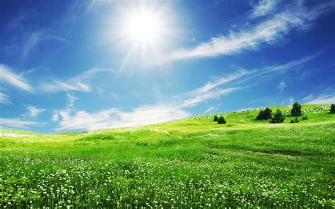 デスクトップ壁紙 日光 風景 丘 空 フィールド 緑 朝 地平線 高原 草原 雲 牧草地 農業 プレーン