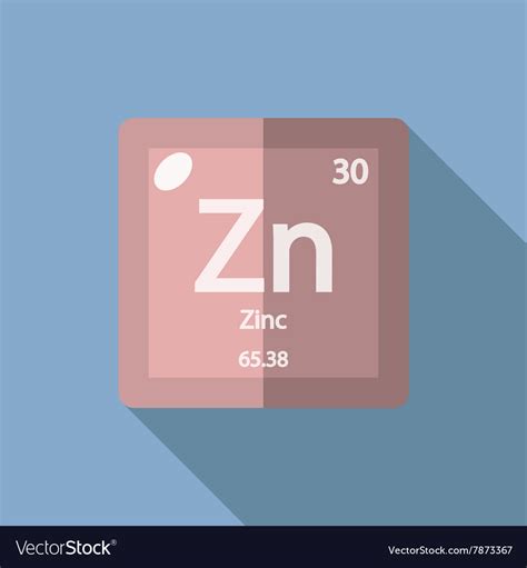 Chemical Element Zinc Flat Royalty Free Vector Image