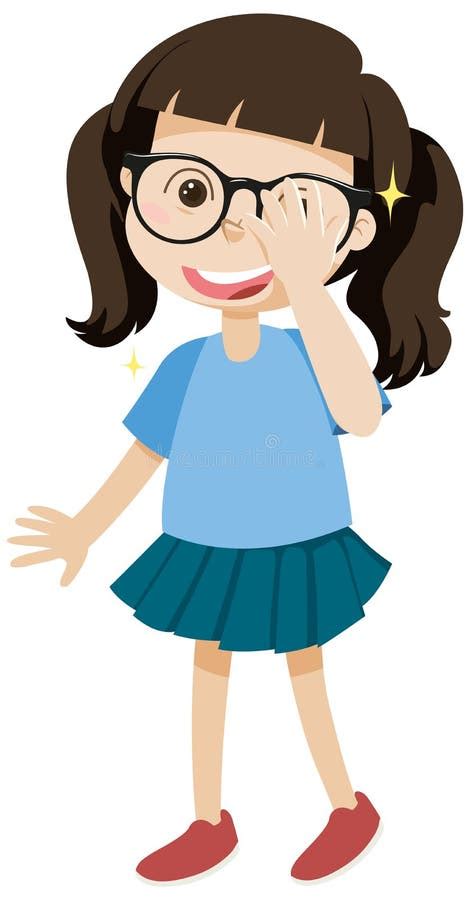 Cute Girl Wearing Glasses Cartoon Character Stock Vector Illustration Of Cute Human 251992806
