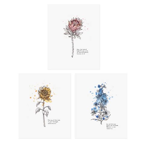 Wildflower Series Bundle Scripture Art Prints