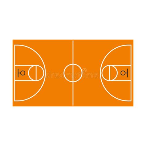 Basketball Field Icon Flat Style Stock Vector Illustration Of Circle