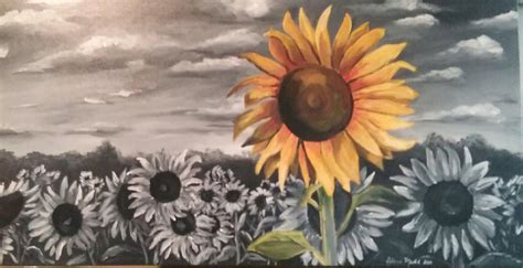Sunflower Field Acrylic Painting Sunflower