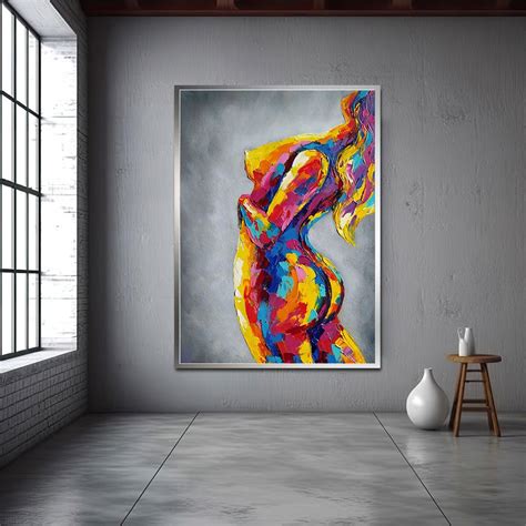 Colorful Nude Woman Canvas Nude Woman Poster Nude Woman Ar Inspire