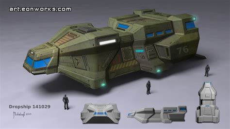 Sci Fi Dropship Concept Art Starship Concept Concept Art Space Crafts