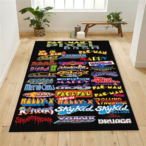 Classic 80s Arcade Game List Area Rug Game Room Decorative Etsy