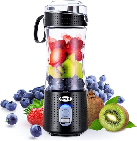 Topesct Portable Blender Personal Mixer Fruit Rechargeable With Usb