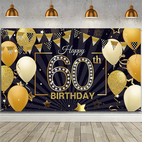 Happy 60th Birthday Backdrop Banner Extra Large Australia Ubuy