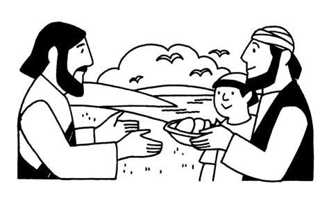 Printable Jesus Feeds The Five Thousand Coloring Page Download Print