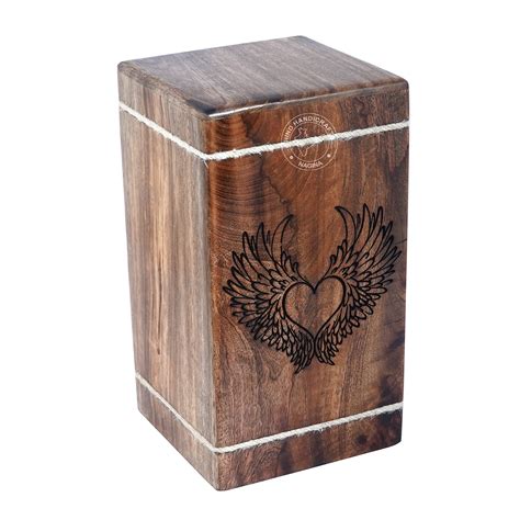 Buy Hind Handicrafts Heart Shaped Tree Of Life Wooden Urns For Human