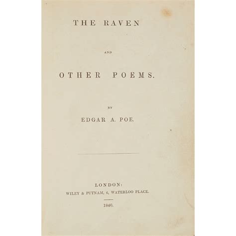 The Raven And Other Poems By Edgar Allan Poe Good Hardcover 1846 1st
