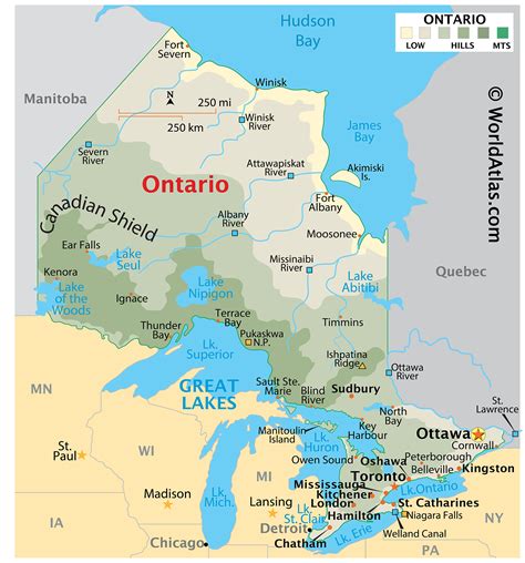 Map Of Cities In Ontario Canada World Map