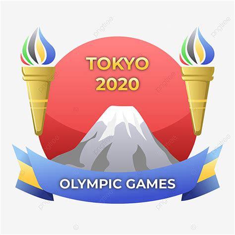 Olympic Games Tokyo 2020 With Mount Fuji And Torch Olympic