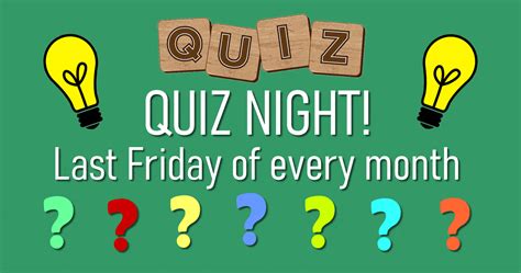 Friday Monthly Quiz Thanet Indoor Bowls Club