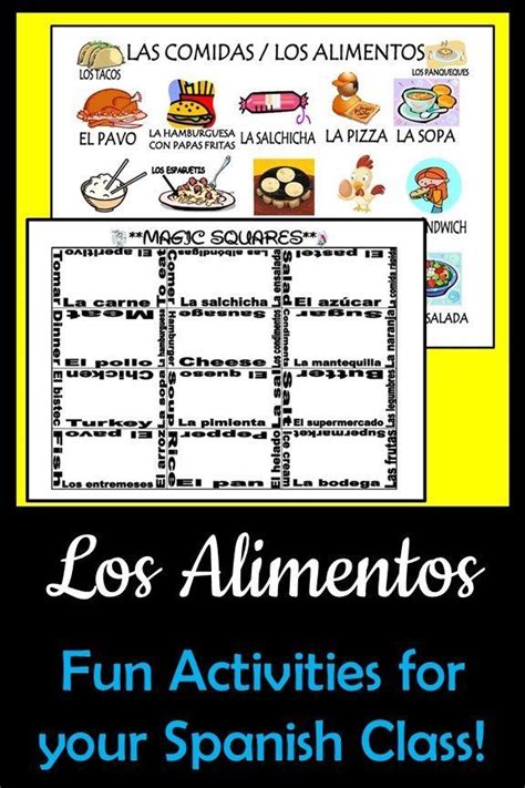 Foods Vocabulary Activities And Games Unit In Spanish Las Comidas