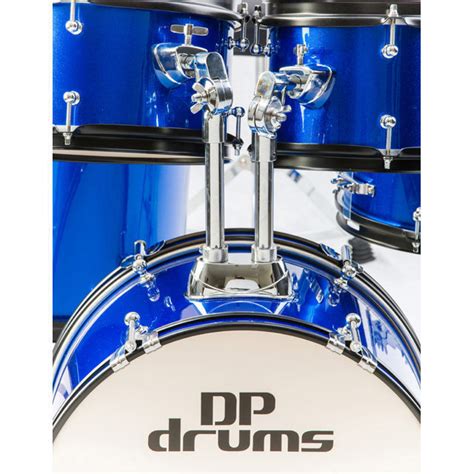 New 3 Piece Junior Drum Kit Complete Set Cymbals Stool Blue Dp Drums