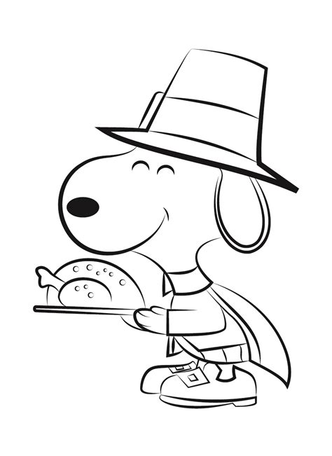 Snoopy Thanksgiving Coloring Pages